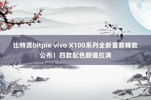 比特派bitpie vivo X100系列全新蓄意精致公布！四款配色颜值拉满