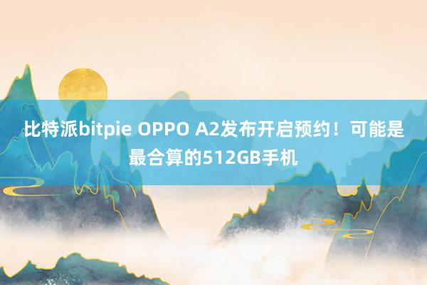 比特派bitpie OPPO A2发布开启预约！可能是最合算的512GB手机